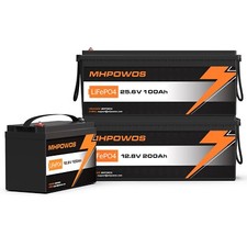 1 2 4 Pack 100Ah 200Ah 12V Batteria Litio 24 Volt 100Ah LiFePO4 Batteria Batteria