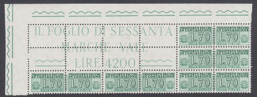 Italia qy12 mnh pacco - italia,