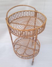 Carrello Bar anni '70 in Bambù e Rattan