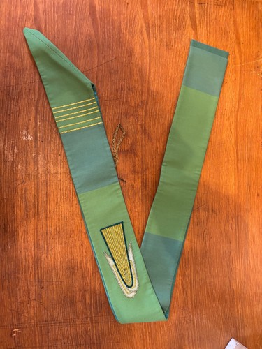 Green overlay stole - , by
