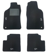 TAPPETI TAPPETINI AUTO IN MOQUETTE CON 4 LOGHI E 2 FIX PER SAAB 9-3 CABRIOLET