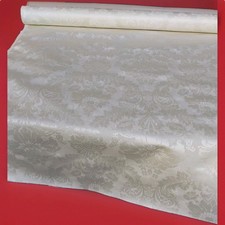  Tessuto In Seta /San Leucio (Ce) Damascato Avorio/ Jacquard/10 Metri X 1.30 