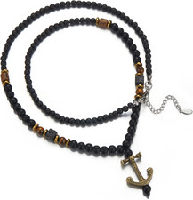 Collana Uomo Lunga Con Perline