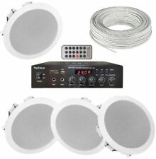 IMPIANTO AUDIO SISTEMA ATTIVO FILODIFFUSIONE 100V 1 amplificatore + 4 altoparlan