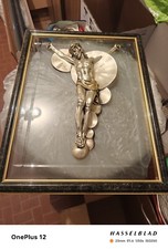 crocifisso argento scultura d'autore "La brumel" in argento e oro