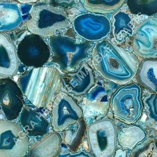 Tavolo centrale 37" x 22" piano in pietra agata blu casa arti