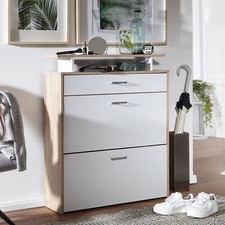 FineBuy Scarpiera Ribaltabile Scarpiera Scarpiera 16 Paia Scarpe + Ripiano + Cassetto