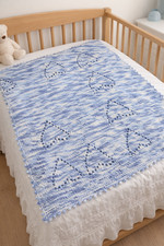 Coperta Cuore lana Blu