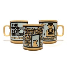 Vintage Hornsea Pottery Worlds Best Builder Mug- 1970s English Pottery Gift Idea