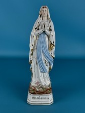 Antica Statua Sacra Figura Madonna In Porcellana 30cm Epoca XIX Sec.