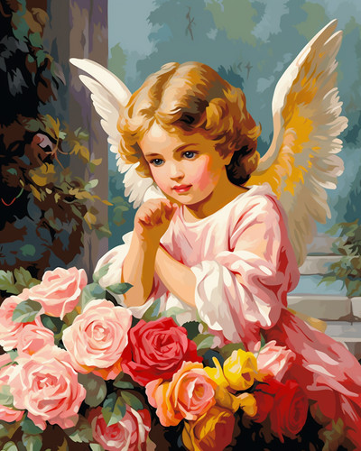 Bellissimo angelo con - , rosa