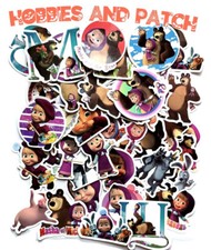 Stickers 30 adesivi Masha e Orso laptop tablet autocollant cartoon pc bear girl