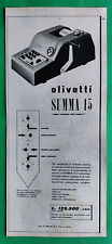OLIVETTI SUMMA 15 Pubblicità originale 1952 ADDIZIONATRICE