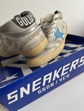 golden goose MID STAR bianche stella azzurra pelle tg 43
