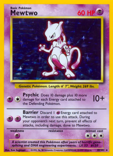 Mewtwo 102 pokemon base - 10/102,