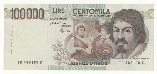 100000 lire caravaggio - 100000,