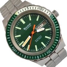 Bulova Snorkel 7202 666FT Diver Day-Date quadrante verde automatico 1974