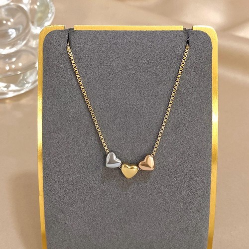 Collana perline cuore - perline, acciaio