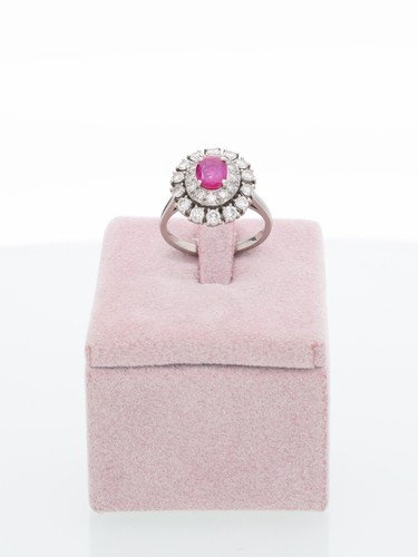 Anello margherita oro bianco