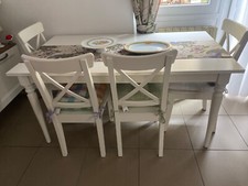 Tavolo allungabile bianco nuovo 215x155x87 stile provenzale vintage shabby 