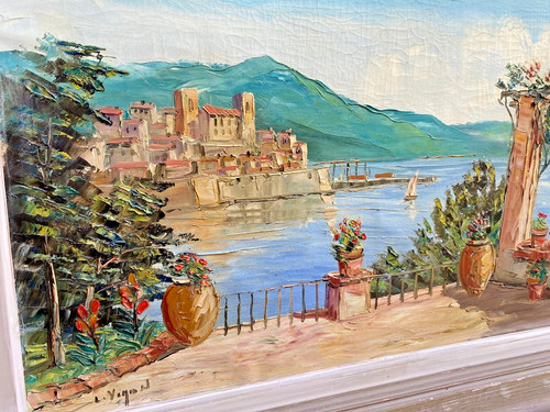 Grande antico dipinto olio - grande, ad