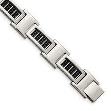 Bracciale acciaio inox nero - bracciale,