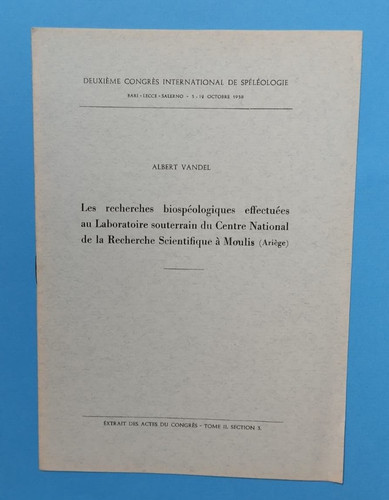 Vandel 1958 biospeleologie - vandel,