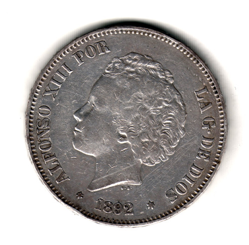 España pesetas plata 1892 - espaÑa,