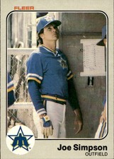 card baseball 1983 Fleer #485 Joe Simpson