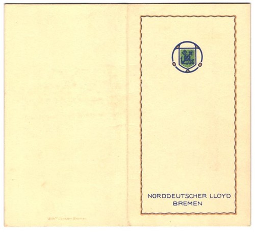 Menu 1924 piroscafo - menu,