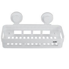 Mensola con ventosa da bagno x doccia rettangolare portasapone shampoo scaffale