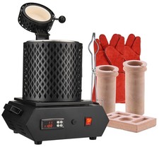 Uimoso Kit Forno Elettrico per Fusione Oro con 2 Crogioli in Ceramica