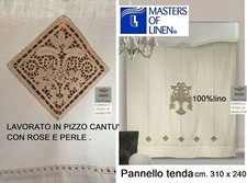 Tenda lino ricamo a mano
