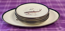 GALVANI ELEGANTE SERVIZIO DI PIATTI DA PESCE IN PORCELLANA VINTAGE