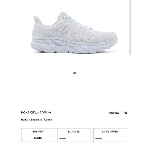 Hoka clifton white - 7, 'white