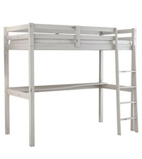 LETTO A SOPPALCO CON SCRIVANIA "NIZZA" IN PINO MASSELLO BIANCO 202X98X176 CM