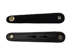 Serramantice in cuoio e velluto nero 12 cm per fisarmonica