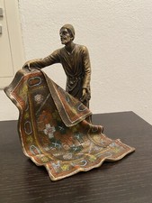Scultura Art Decò Bronzo Vintage Vienna Austria Araba vende un tappeto