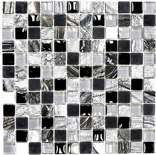 Mosaico grigio argento - mosaico, grigio/argento/nero