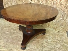 Elegante Tavolo Rotondo Carlo X in Mogano - Restaurato (in corso d'opera)