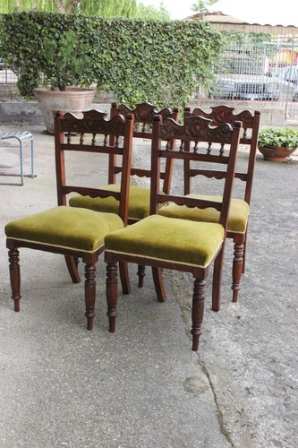 Quattro sedie antiche legno - quattro, in
