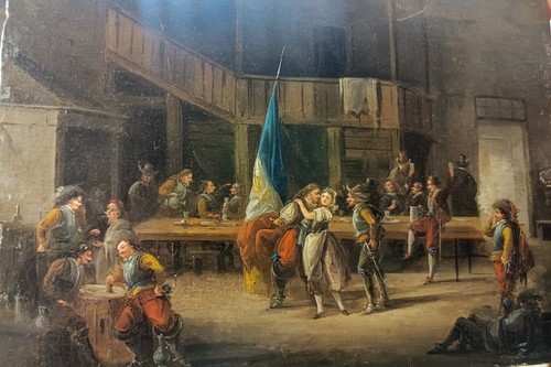 Dipinto antico olio tavola - olio,