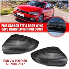 Per Polo 6R 6C 2010-2017 Coppia Calotte Specchio Retrovisore Stile Carbonio LH+RH