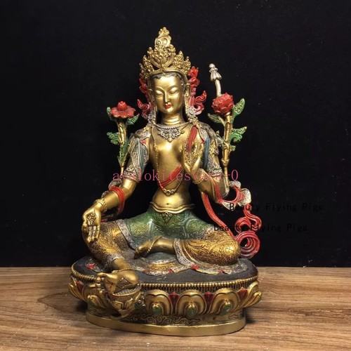Statua buddha tara verde - tara,