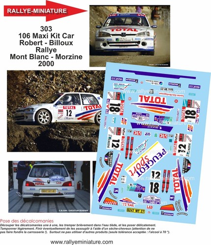 Decals ref 0303 peugeot - 1/43,