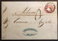 STORIA POSTALE REGNO DESENZANO - MILANO - ANNO 1862 - Affrancata Lombardo Veneto