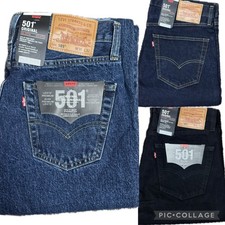Jeans uomo denim Levis® 501 nuovi vestibilità originale fondo gamba dritta pantaloni jeans