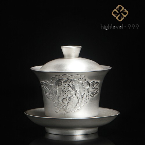 Tazza piattino argento gaiwan - tazza,