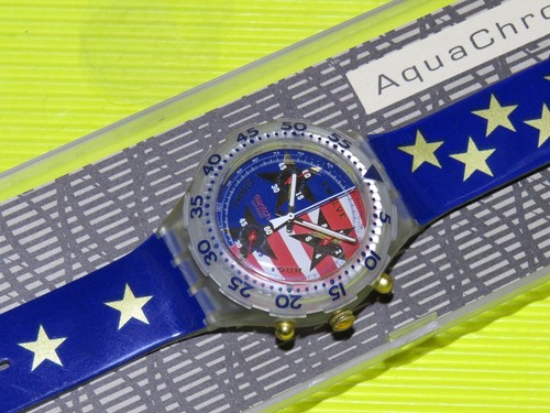 Swatch mid size aqua - mid-size, chrono