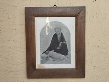 ANTICA XIX secolo CORNICE IN LEGNO MASSELLO NOCE ANGLETTATA LIEVEMENTE BOMBATA